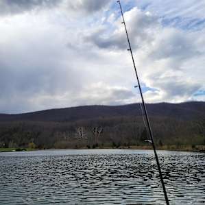 Fishing steps from the RV