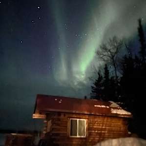 Cabin with the Northern Lights