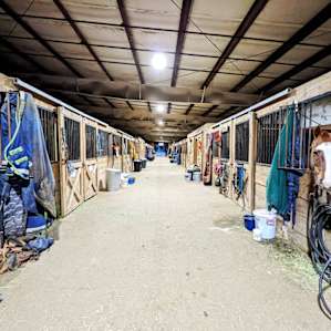 Inside the stables.