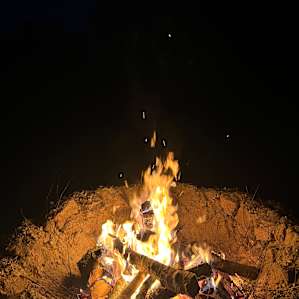 giant fire pit, perfect for bonfires