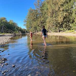 Shallow water holes for kids to paddle