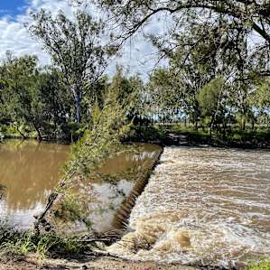Quite a bit of water flowing over Glenarbon Weir April 2022