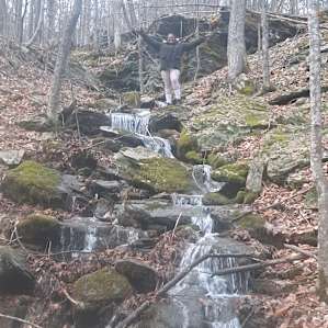 Small waterfall located on the property