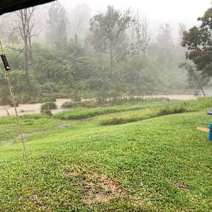 Creek clears quickly after minor flooding- the site is elevated