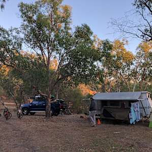Camping on the banks of Moore River
