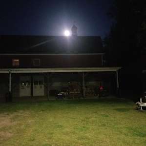 Full moon over the barn