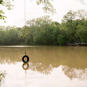 The river was a little high for us to take a dip with our little one, but if it were just us, we'd be in the water in a heartbeat. I bet the tire swing is so much fun.