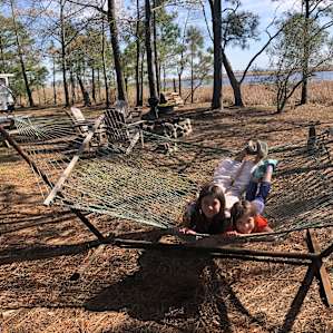 Large, fun, private campsite. Perfect size for our 18 foot camper.