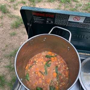 A Coleman stove and propane were provided for easy cooking!