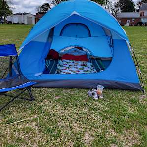 Riverfront campsite with a dock!