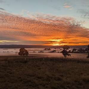 Sunrise over the valley from the top campsite...