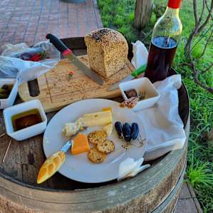 The platter that John and Kate prepared for us during the tasting.