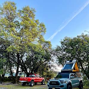 Mountain camping at a vineyard