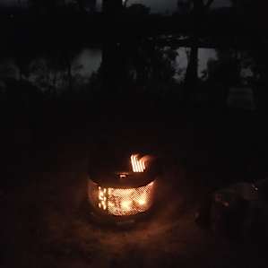 Campfire next to burrum river