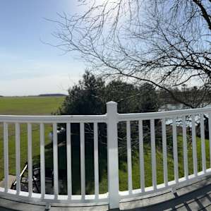 We loved the views of the pond and farm from the back porch. We loved seeing their dogs play in the backyard and the wildlife of the pond!
