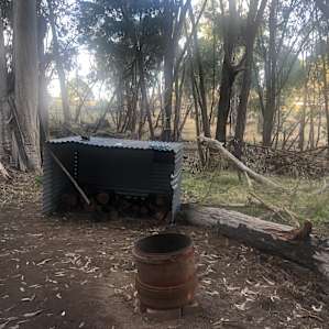 Close up of well stocked camp site