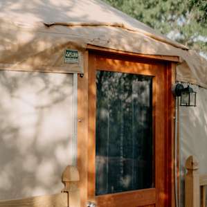 front door at sunrise