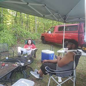 Car camping at campsite 1.