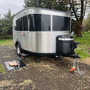 Our new camper tucked into site 3 (I think)