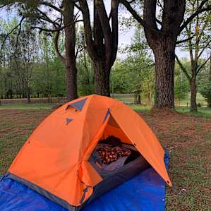 Found a high spot to camp after a day of rain