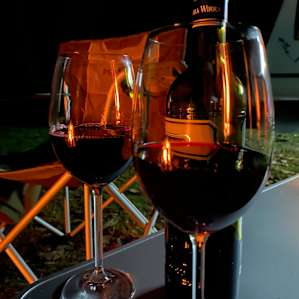 Relax, it’s a Shiraz by the fire at Stoney camp.