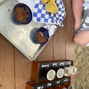 we got some beer fights with chips and salsa from 4C Market - delicious!