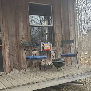 Celebrating my husband's birthday! Porch was perfect shelter to watch a storm come in and listen to the rain.