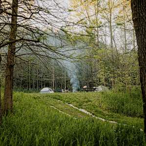 View of Campsite #4 from below the hill