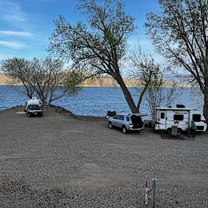 Our two trailers, booked two sites. We were the only two campers
