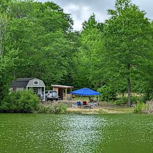 View from the other side of the pond (we brought the canopy with us, it doesn't come with the site)