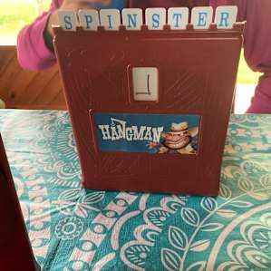 We had fun playing this hangman that was in the cabin.