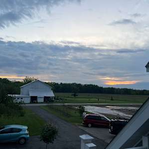 Sunset over the farm.