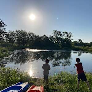 Great fun fishing for blue gill and kayaking on the small pond. Kids were able to kayak easily- great size for them.
