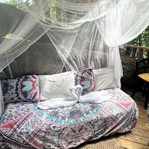 Our bed for the weekend