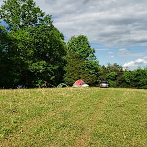 Our tents across the field
