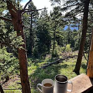 Secluded campsite with kitchen