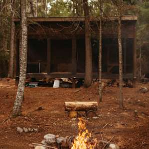 Remote forest cabins and camping