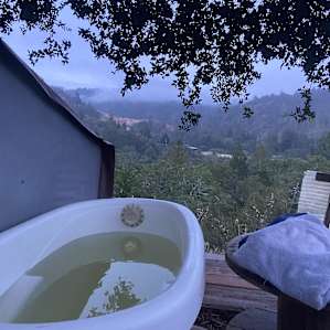 one of the outdoor tubs