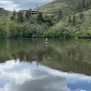 Paddle boarding on the lake