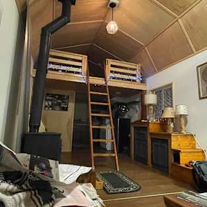 Ladder to the loft is very sturdy and well attached.