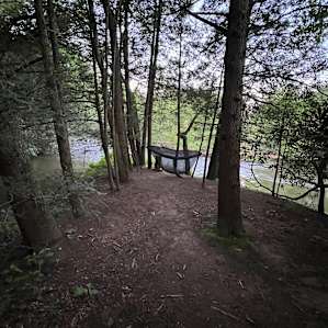 Mountain river island campsite 2