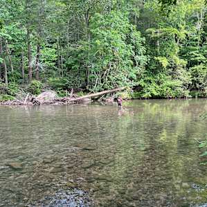 River shallow all the way across.