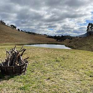 Fire pit ready for our arrival