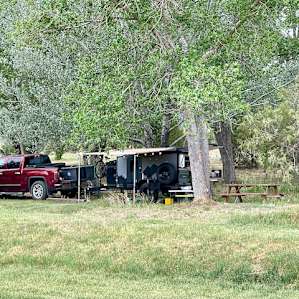 Our camp set up with 16 ft off-road trailer
