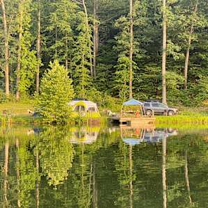 View of campsite from other side of lake.