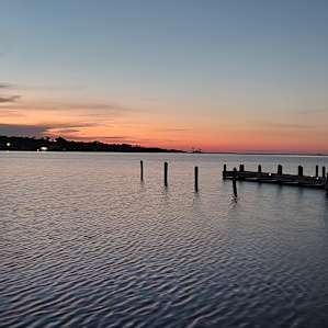 Sunset over the sounds just across from the canal