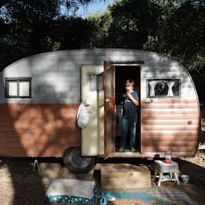 Vintage camper with games!