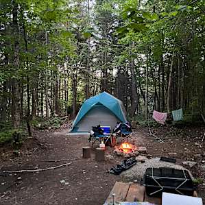 Photo de notre spot de camping et notre installation