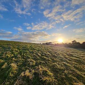 Walking up the hill for a gorgeous winter sunrise