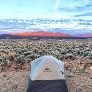 Sunset alpenglow view